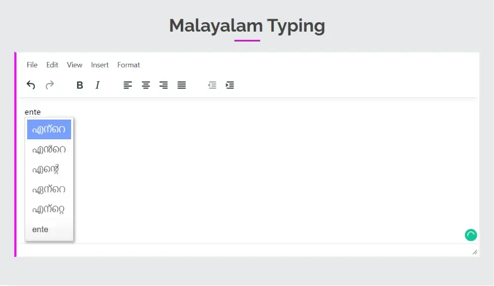 arabic typing