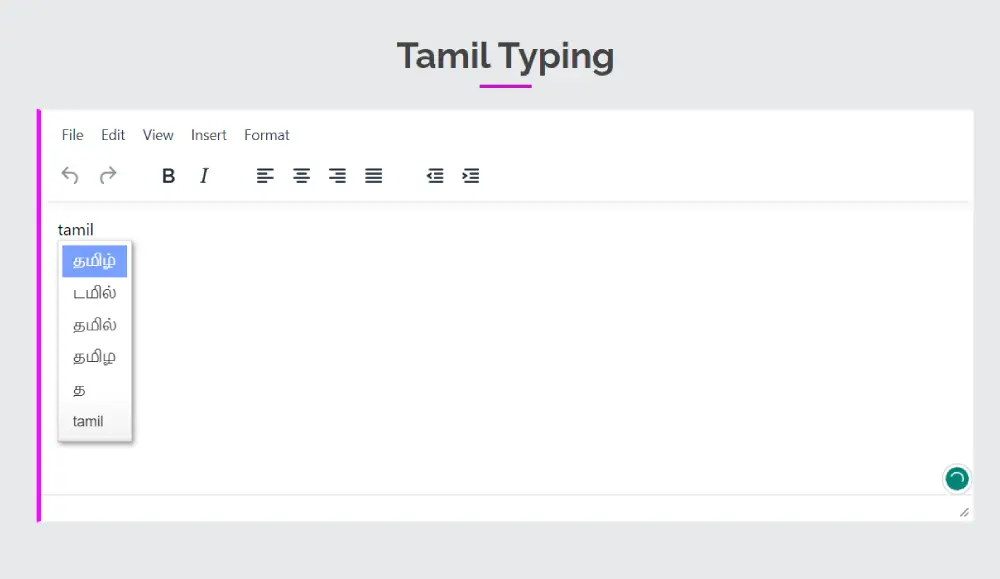tamil typing