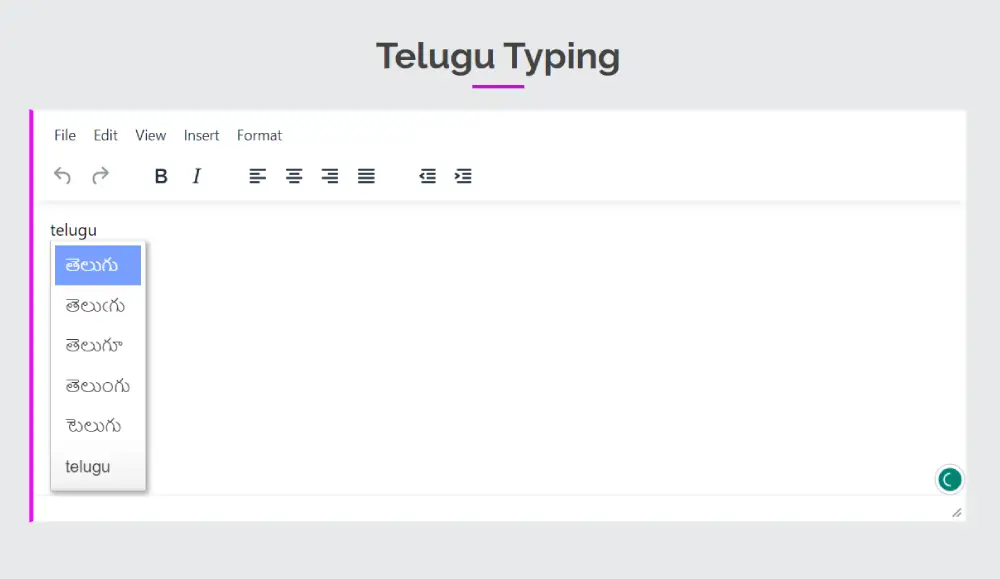 telugu typing